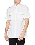 Premier Workwear Short Sleeve Pilot Shirt Camisa, Blanco (White), Large para Hombre