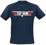Top Gun Distressed Logo Hombre Camiseta Azul Marino M 100% algodón Regular