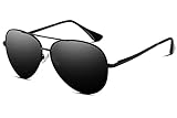 VVA Gafas de sol Hombre Polarizadas Pilot Hombres Pilot Gafas de sol Polarizadas Hombre Unisex Protección UV400 por V101(Negro/Negro)…