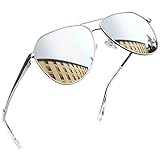 Joopin Gafas de Sol Hombre Mujer Polarizadas Espejadas Plateado Grandes Metálicas de Moda Clásicas Militares Sunglasses Women Men Oculos...