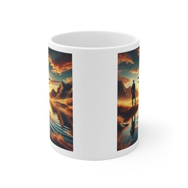 Taza Inspiradora con Paisaje de Aviación al Amanecer - Piloto y Biplano - Imagen 5