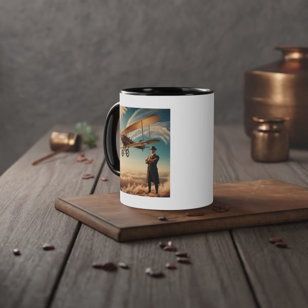 Taza Vintage de Aviación - Biplano Histórico en los Cielos - Imagen 4