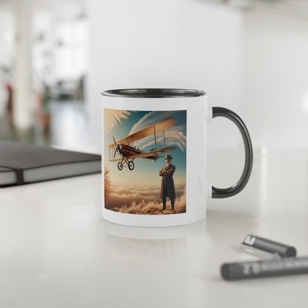 Taza Vintage de Aviación - Biplano Histórico en los Cielos