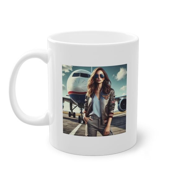 Taza Estilizada con Pilota y Avión Moderno - Inspiración y Aventura